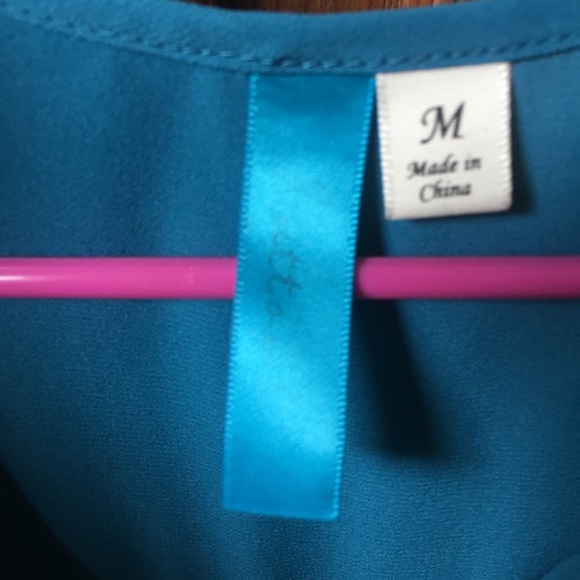 Teal button down top - Picture 3 of 7